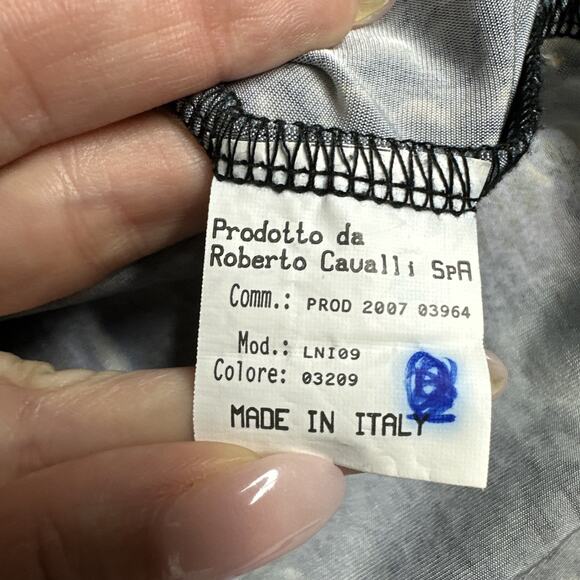 Y2k Roberto Cavalli Ruffle Heart Print Top S Italy Romantic Glam Designer Rare - Picture 12 of 14